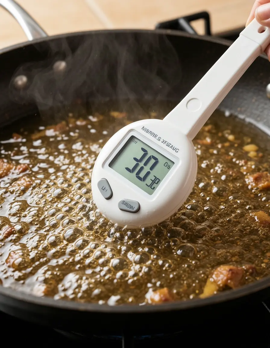 Termómetro de cocina para controlar la temperatura del aceite al freír