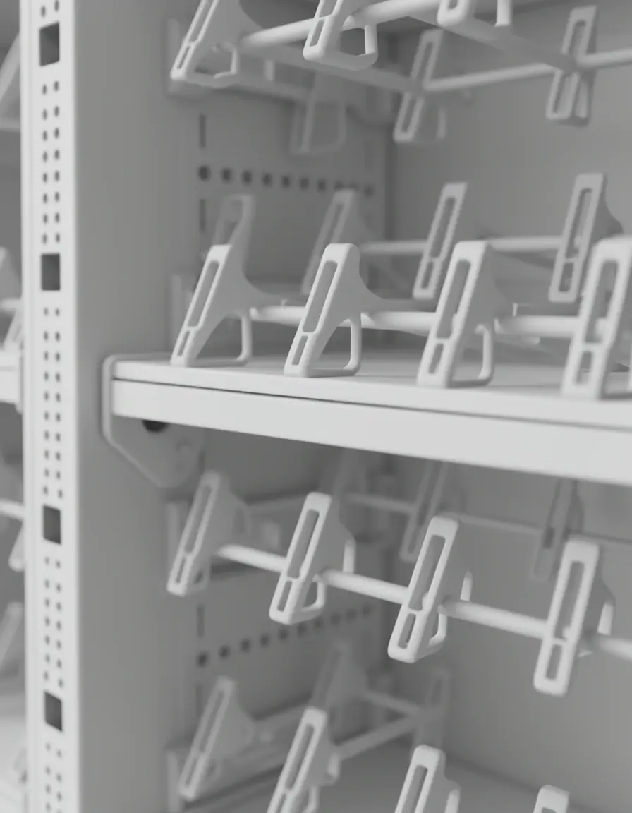 Clips de plástico resistentes para soporte de estantes en armarios de cocina