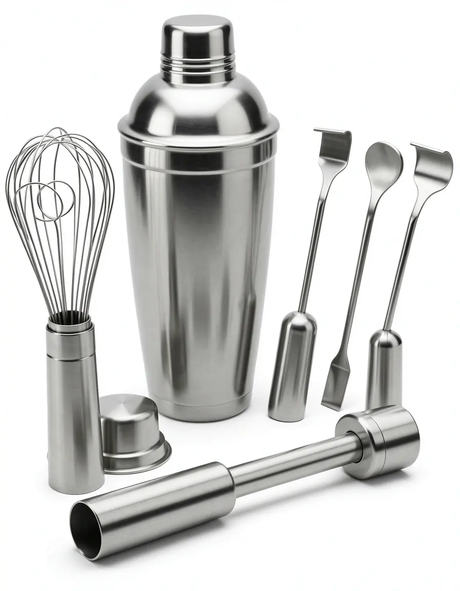 Set de herramientas de bar de acero inoxidable con coctelera profesional