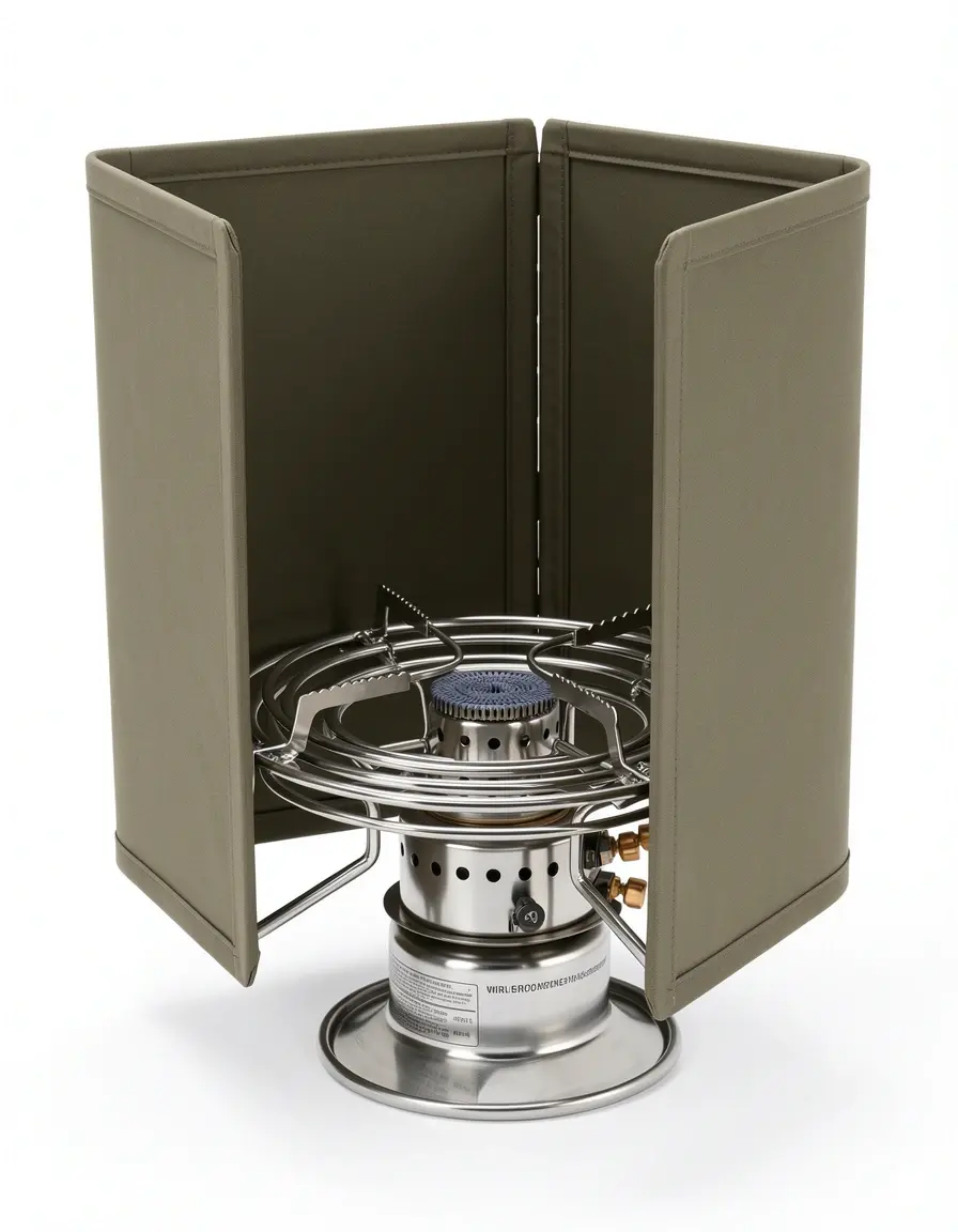 Hornillo portátil plegable con paravientos para cocina camping