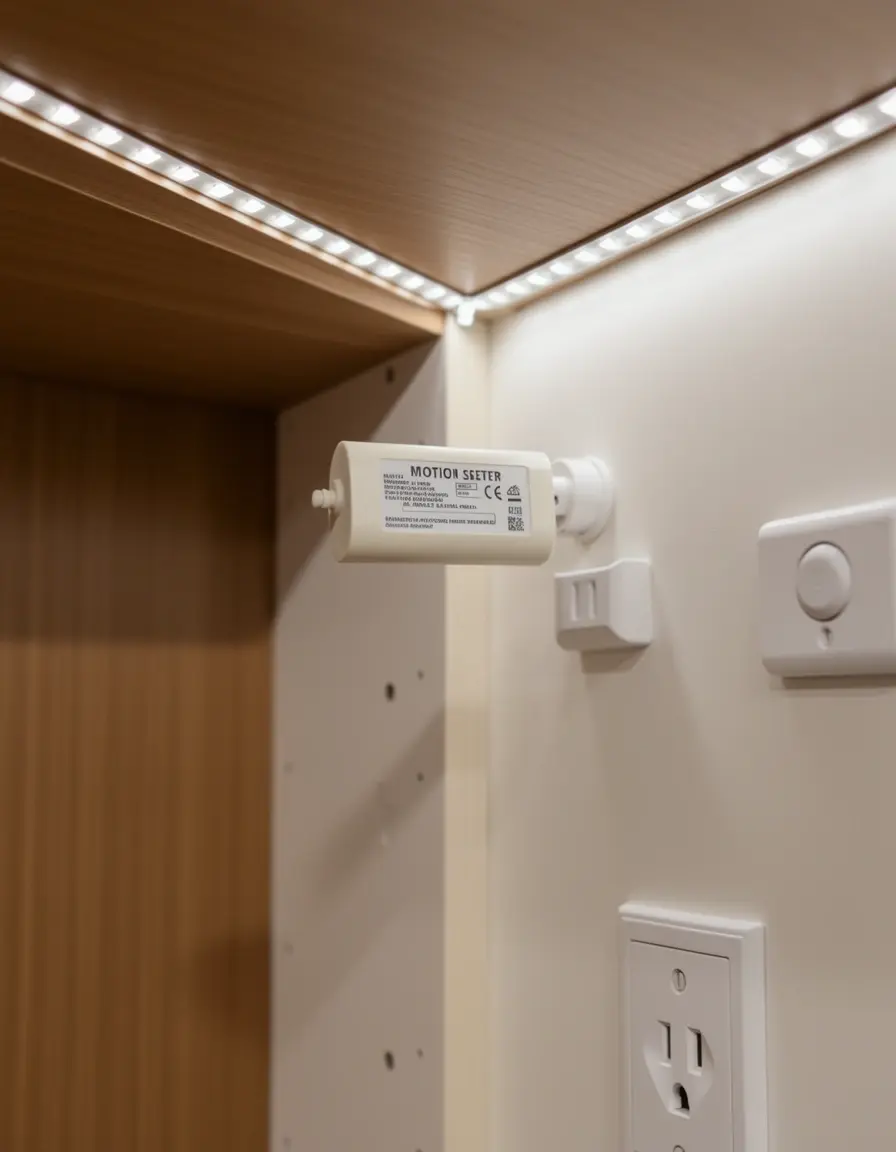 Iluminación LED bajo mueble con sensor de movimiento para isla de cocina