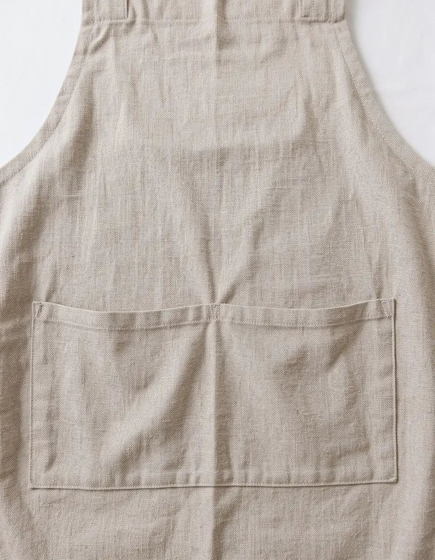 Delantal de lino estilo farmhouse con bolsillos