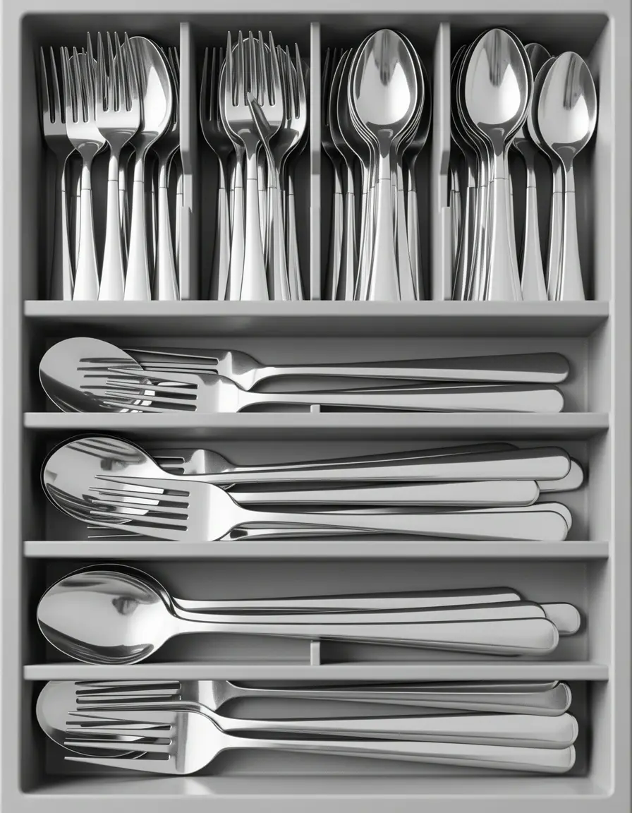 Set de 20 piezas de utensilios de cocina organizados en soporte