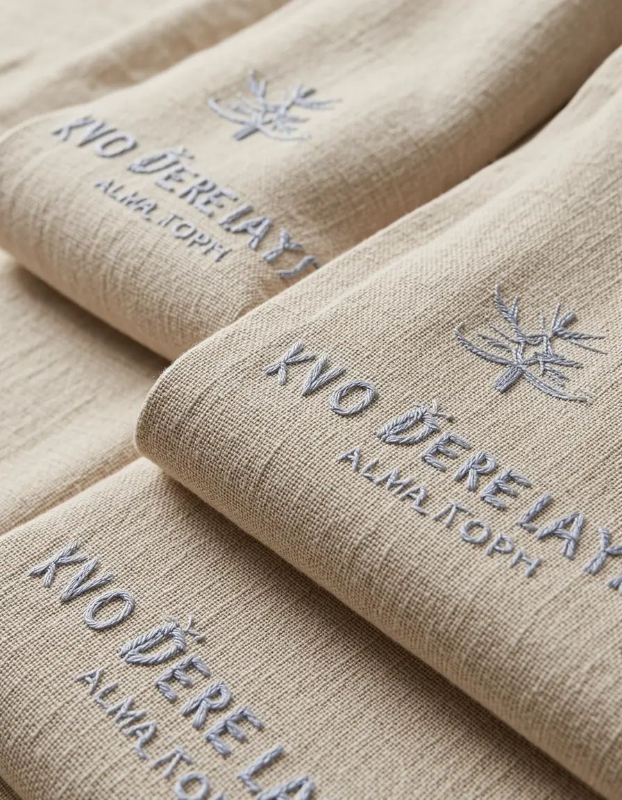 Paños de cocina de lino bordados con detalles artesanales