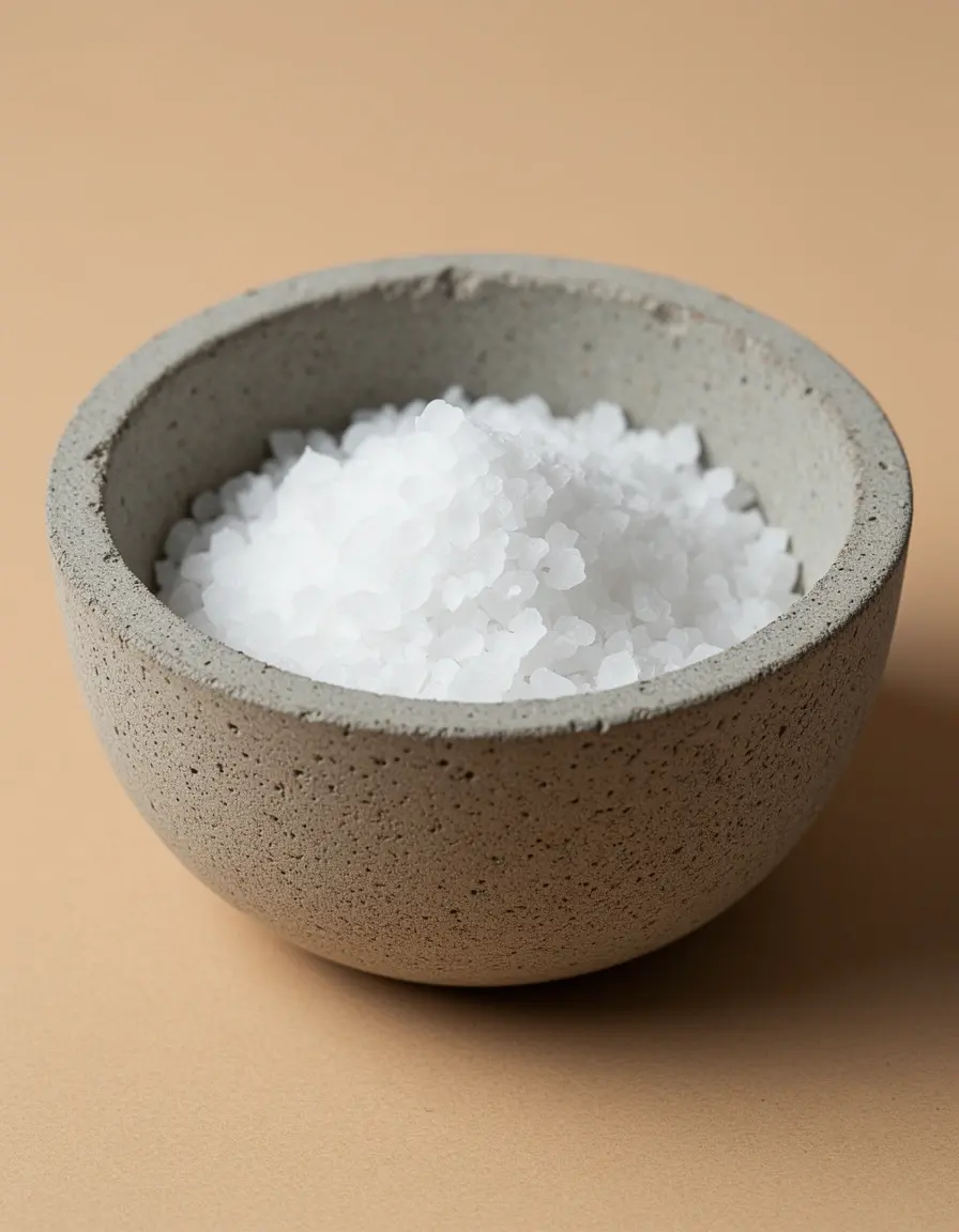 Salero de cemento pulido con tapa de madera