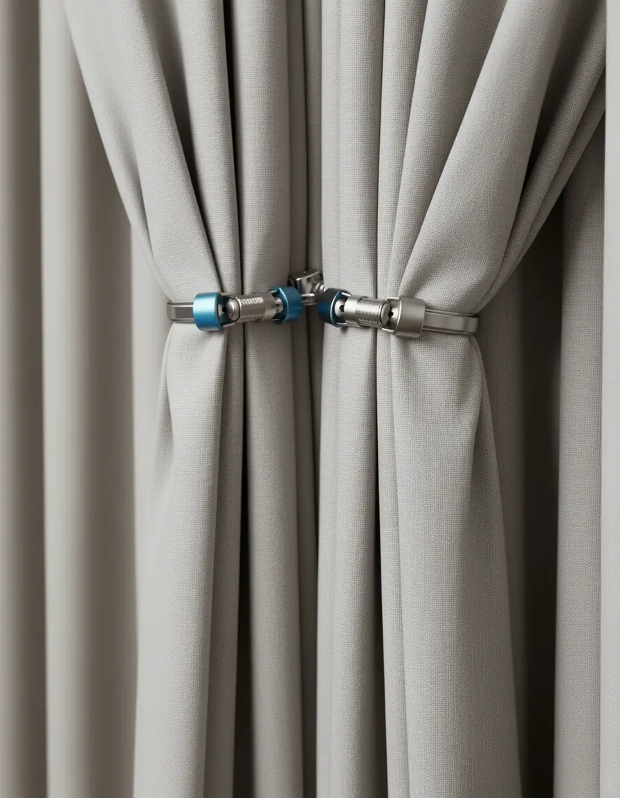 Sujeta cortinas magnéticos sujetando tela elegante