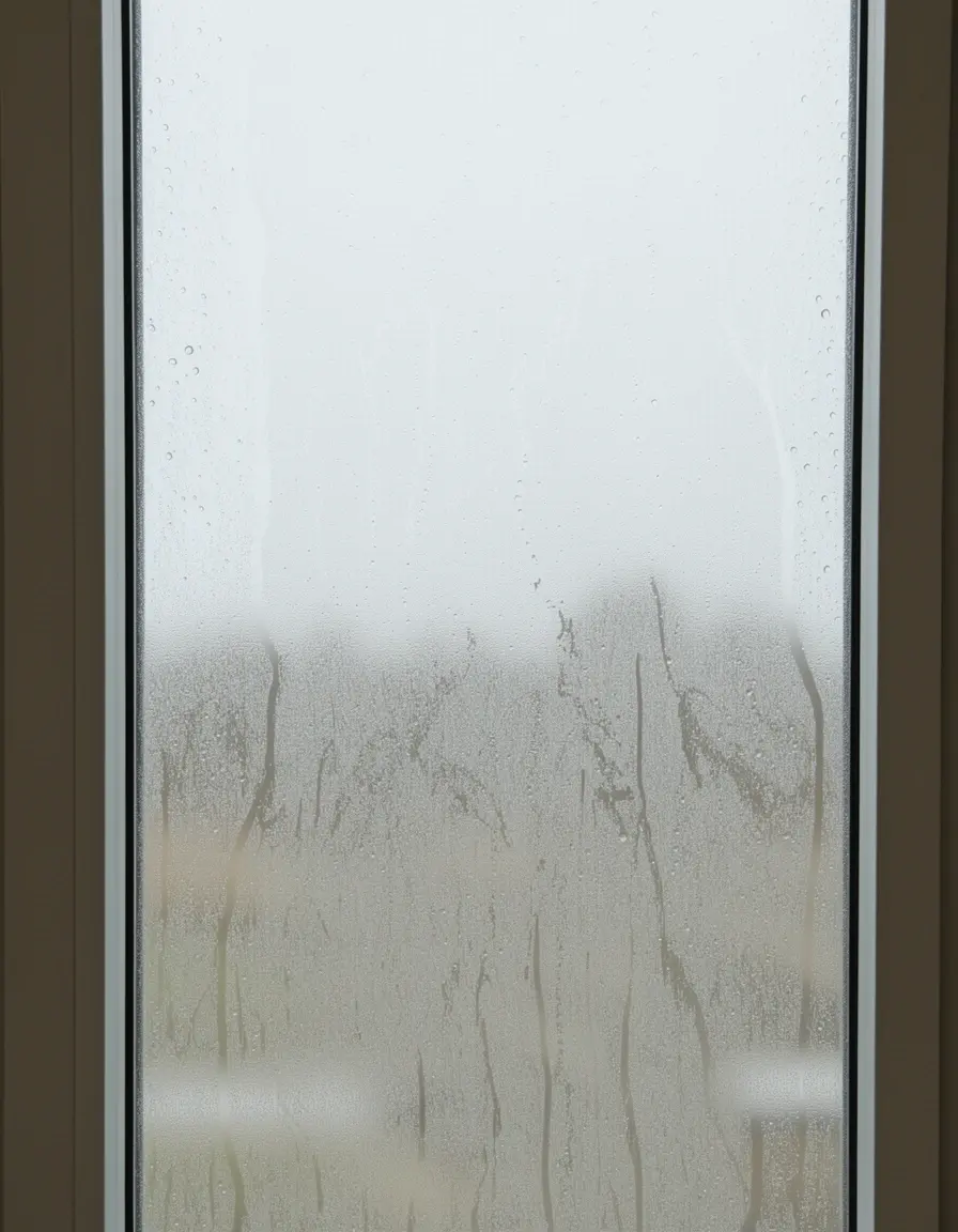 Lámina de privacidad esmerilada en ventana de cocina