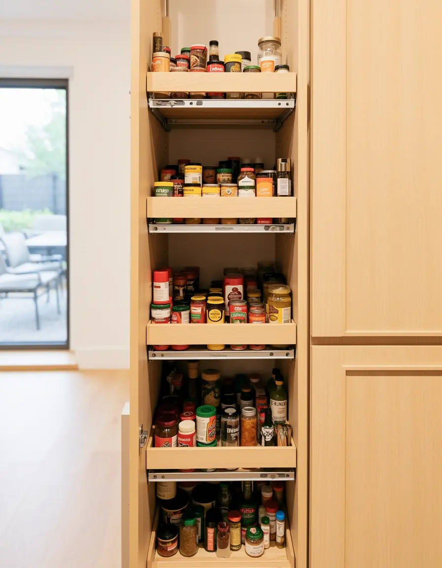 Especiero extraíble vertical para cocina