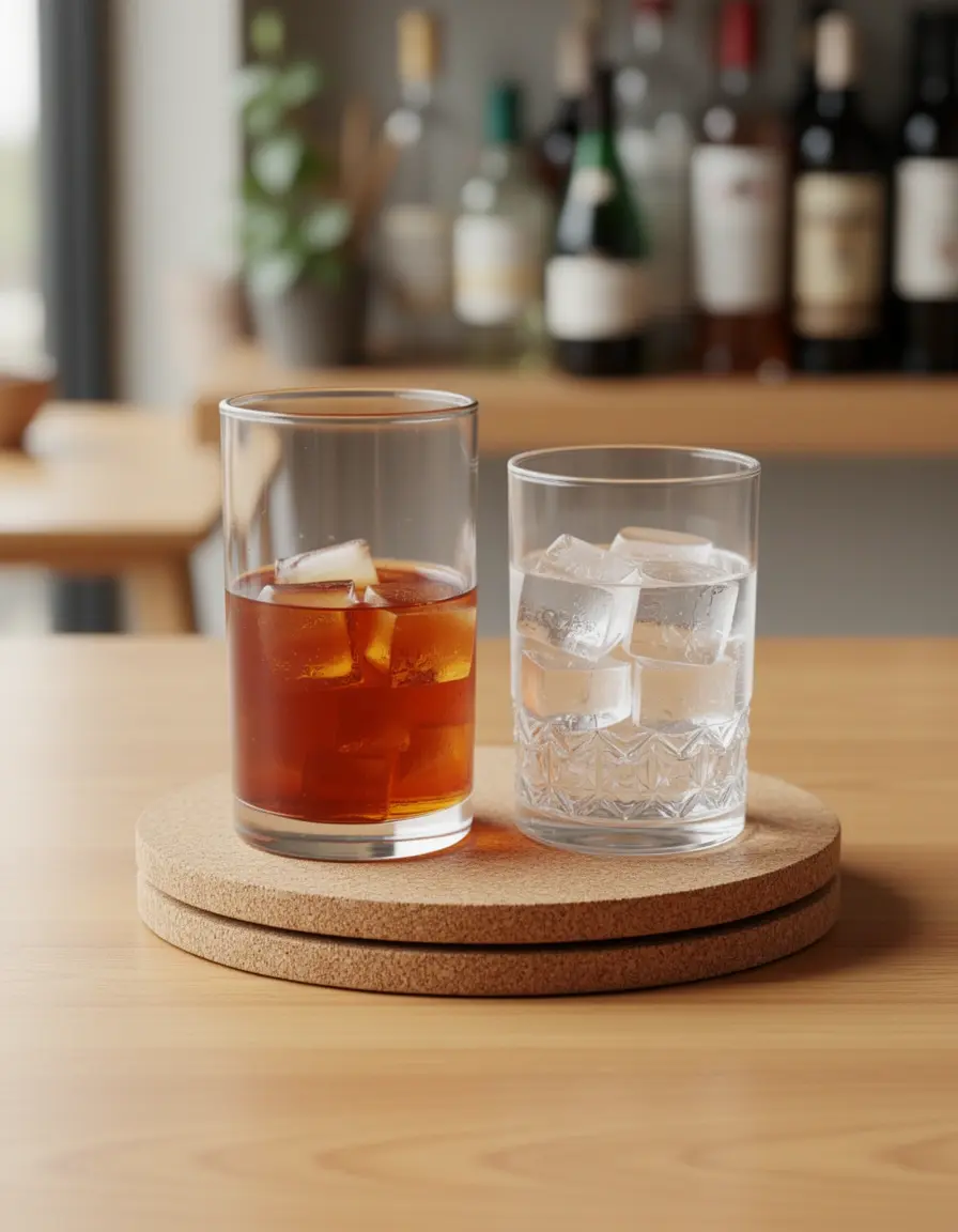 Set de posavasos de corcho absorbentes para bebidas