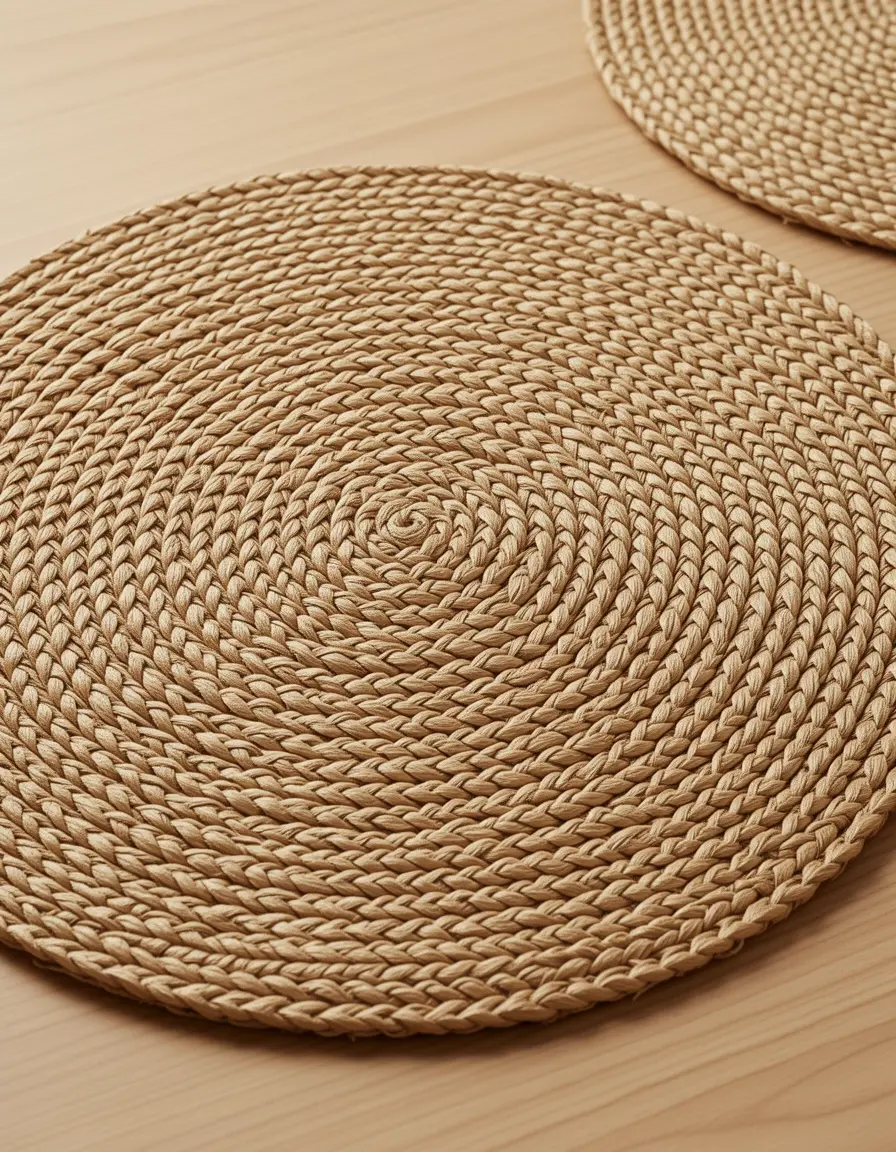 Set de salvamanteles redondos tejidos para mesa de cocina