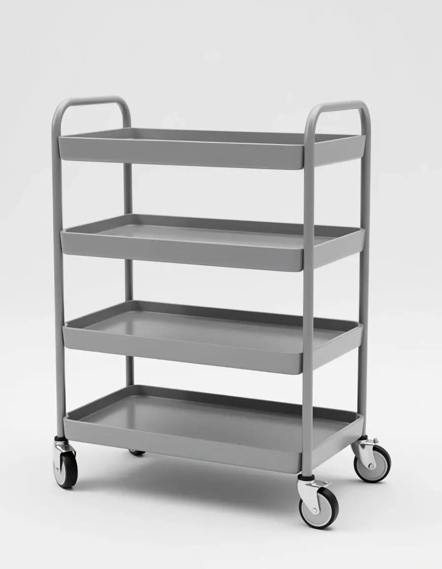 Carrito auxiliar de 3 niveles con ruedas para organización de cocina