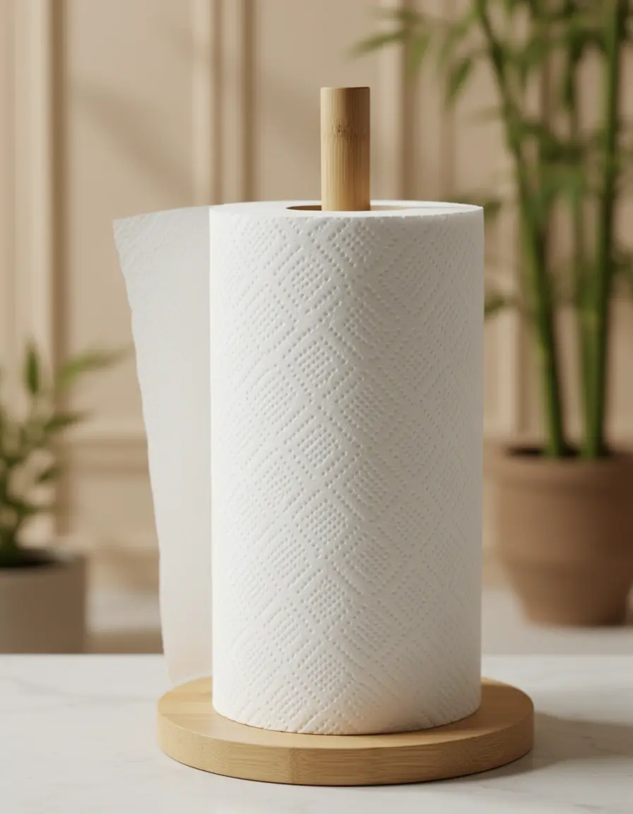 Rollo de toallas de papel reutilizables hechas de bambú