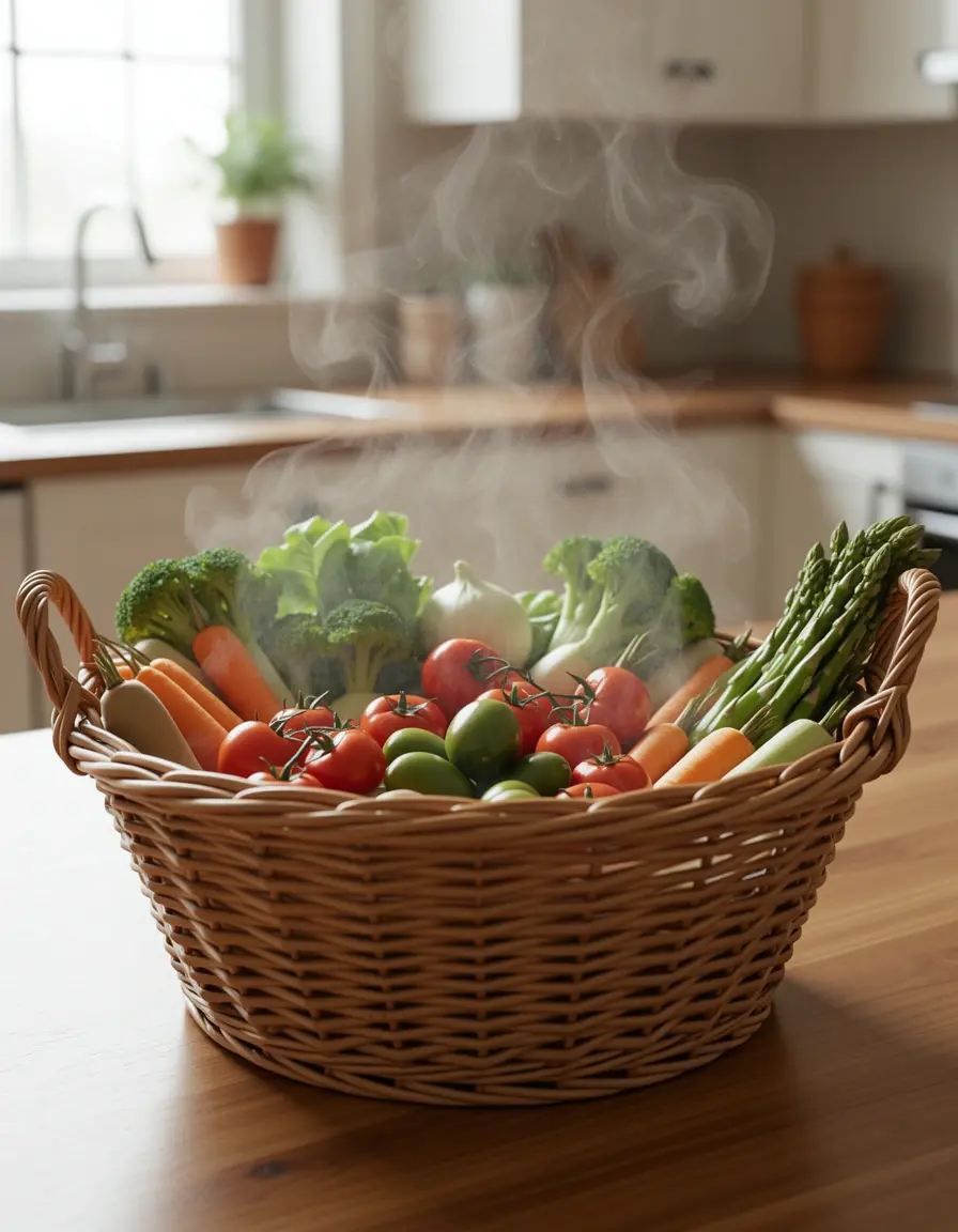 Cesta de vapor de acero inoxidable para cocina saludable