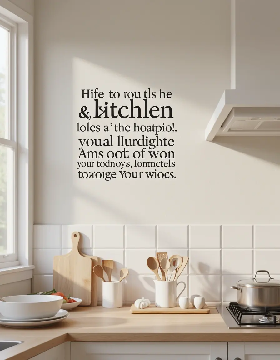 Vinilos para cocina con frases decorativas en la pared