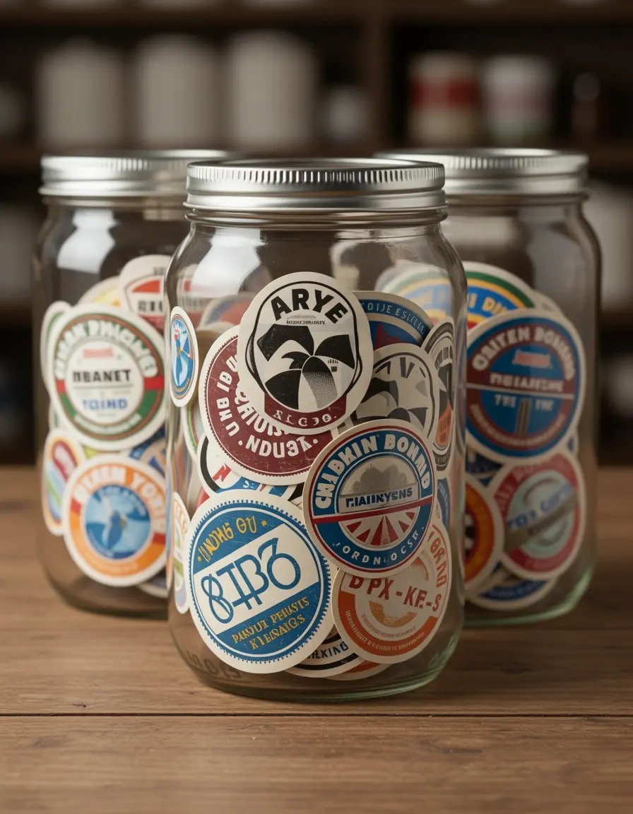 Etiquetas de vinilo impermeables para botes de cocina