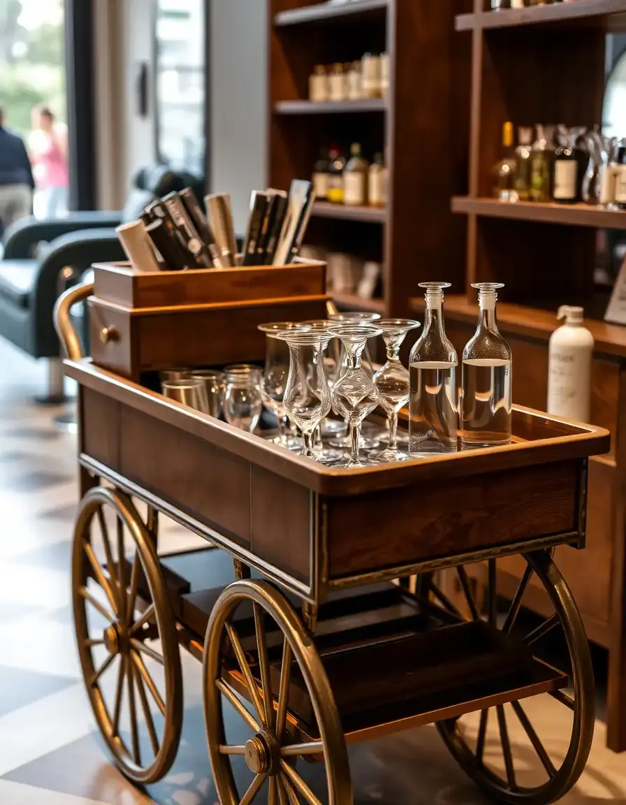 Carrito de bar con ruedas para salón y cocina abierta