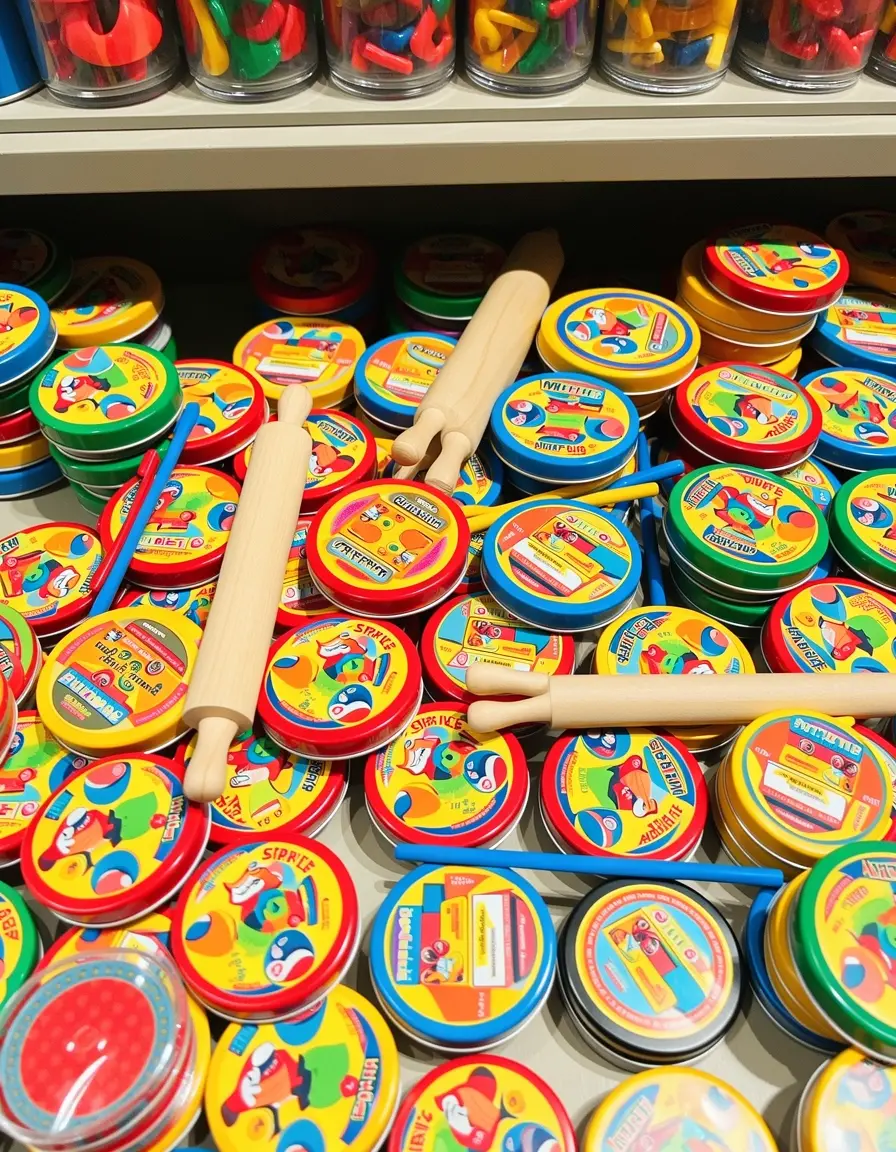 Set de horneado infantil con moldes, rodillo y accesorios de colores vibrantes