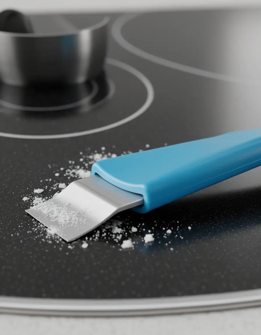 Rascador de metal para cocina vitro con mango ergonómico
