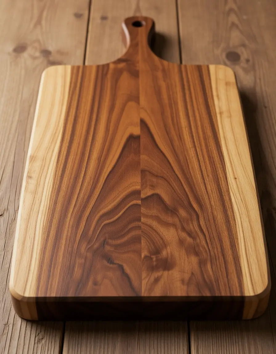 Tabla de cortar de madera de acacia grande y aceitada