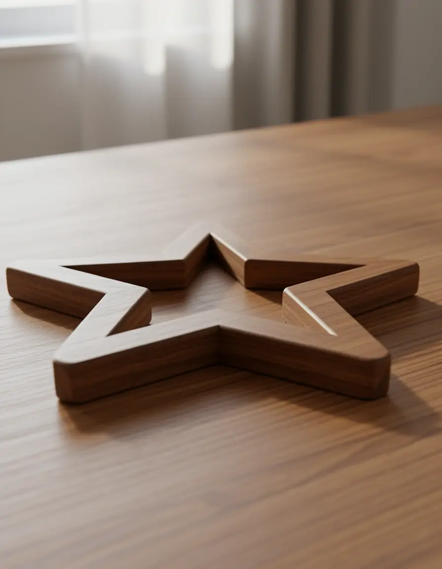 Salvamanteles de madera en forma de estrella para ollas calientes