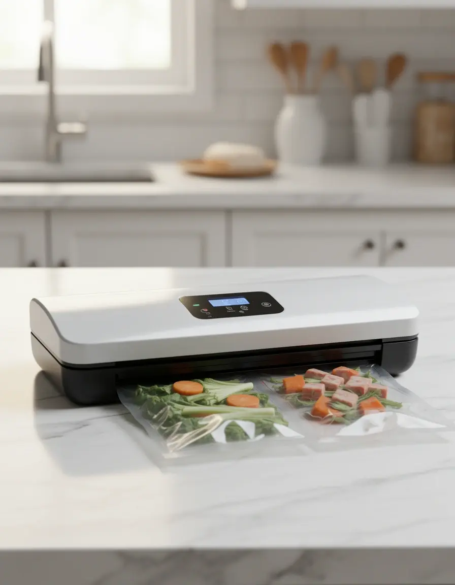 Selladora al vacío compacta en cocina moderna 2024