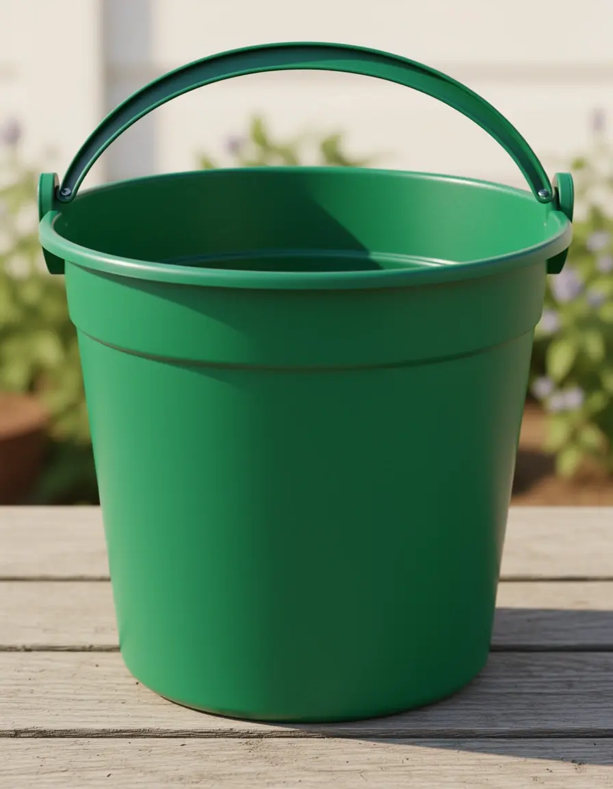 Cubo de compostaje verde con asa para residuos orgánicos