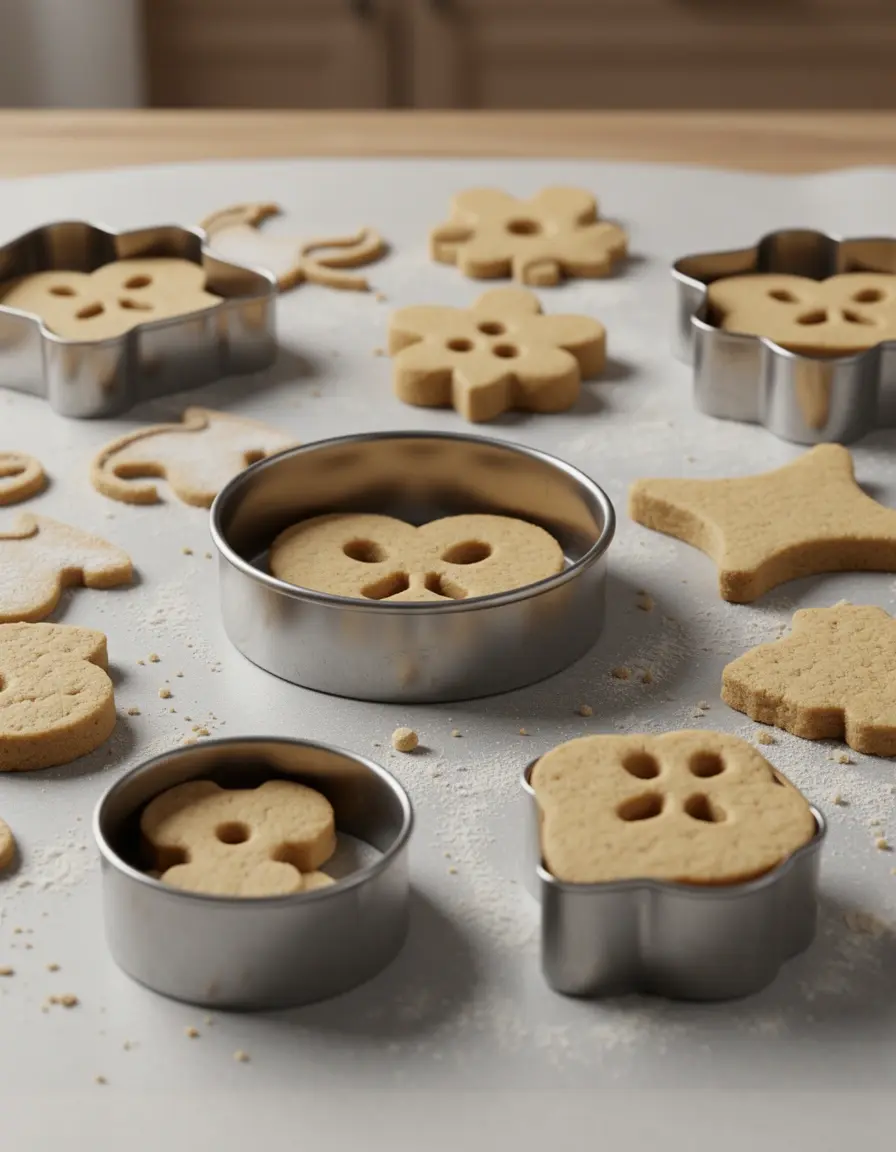 Set de cortadores de galletas metálicos en forma de hueso