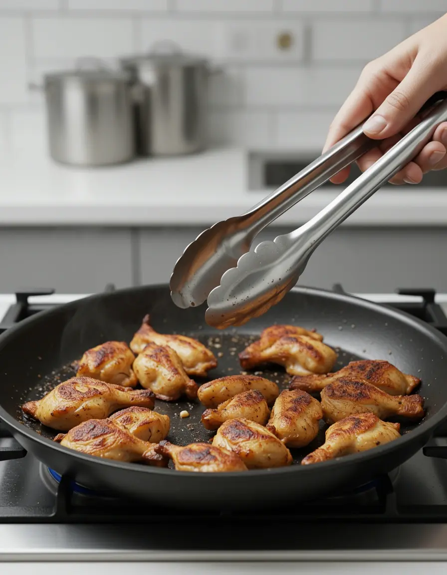 Pinzas de cocina sujetando floretes de brócoli