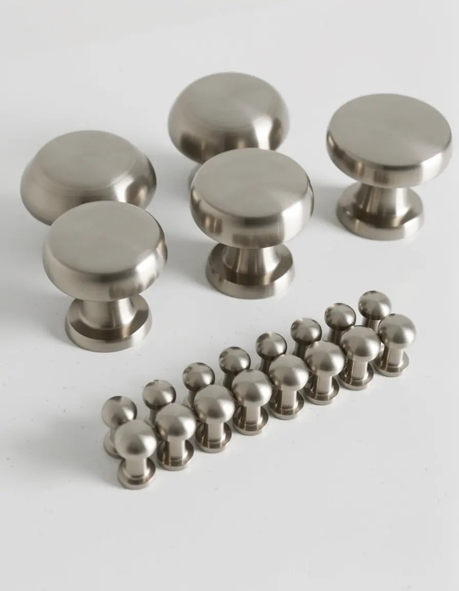 Set de pomos modernos de níquel cepillado para armarios de cocina