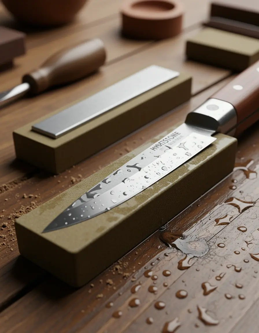 Kit de piedra de afilar al agua con cuchillo profesional