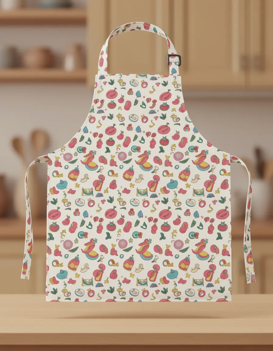 Delantal infantil de algodón con estampado divertido