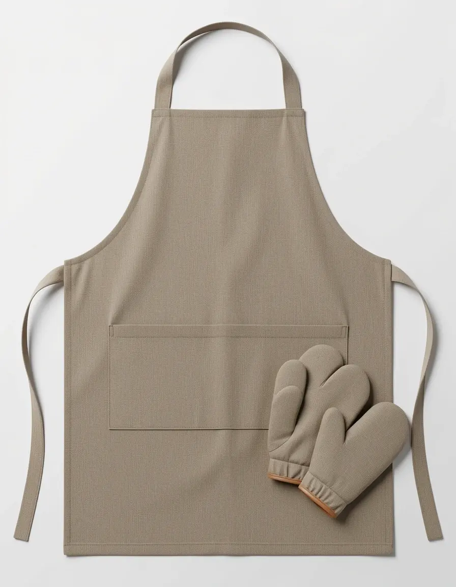 Set de delantal y guantes de cocina a juego