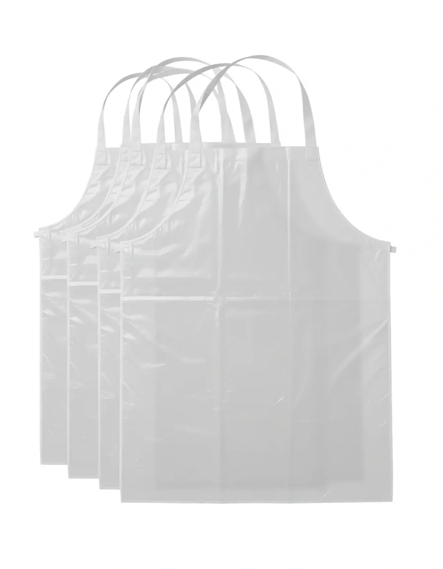 Pack de delantales desechables de plástico transparente
