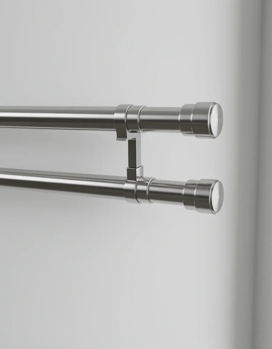 Barra de cortina metálica ajustable resistente para cocina