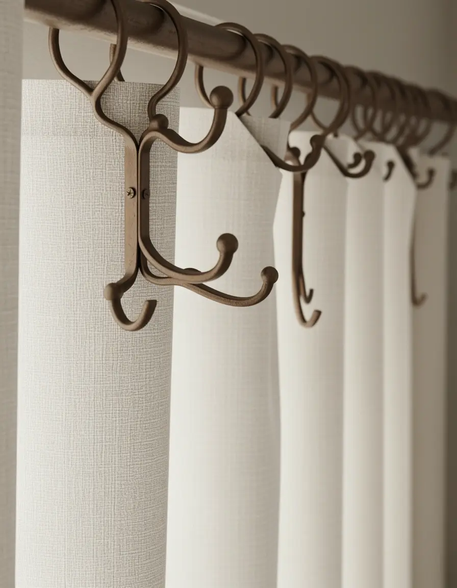 Ganchos decorativos metálicos para recoger estores o cortinas