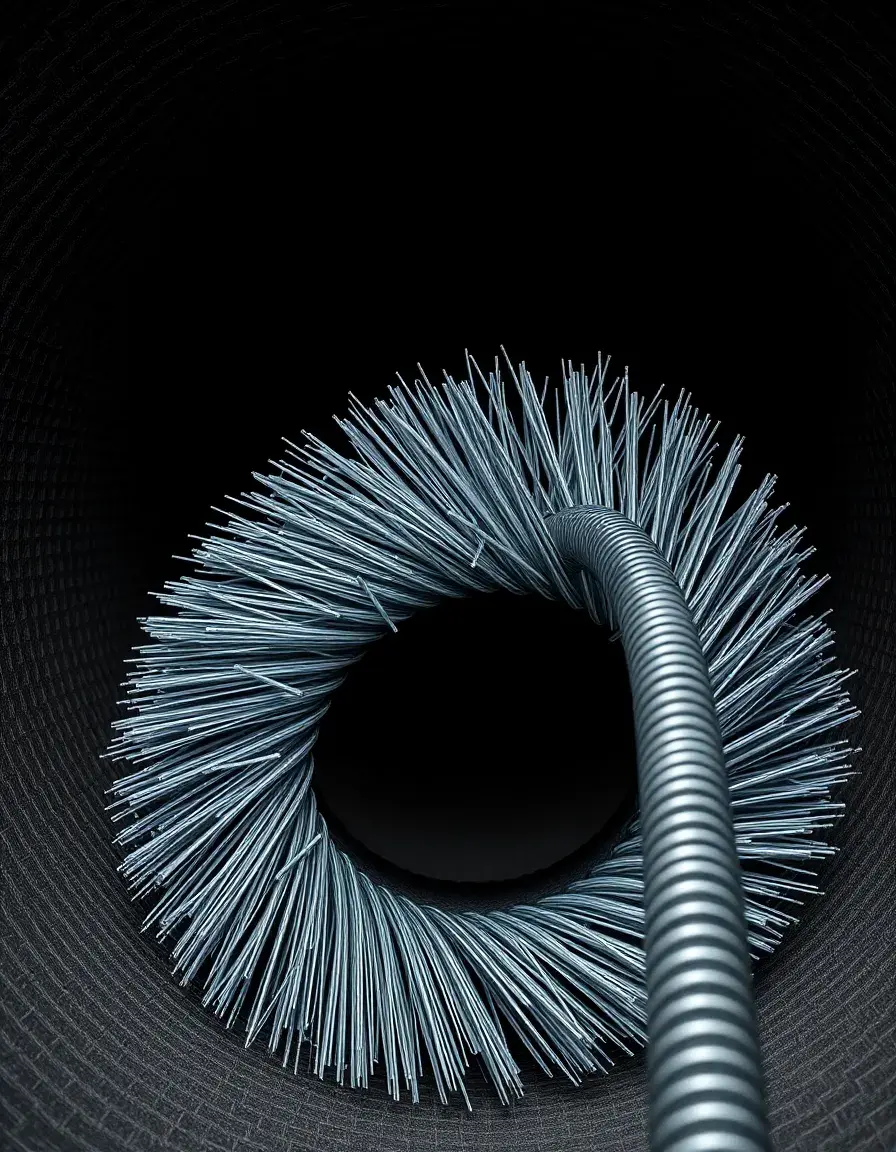 Cepillo flexible para limpieza de conductos de ventilación