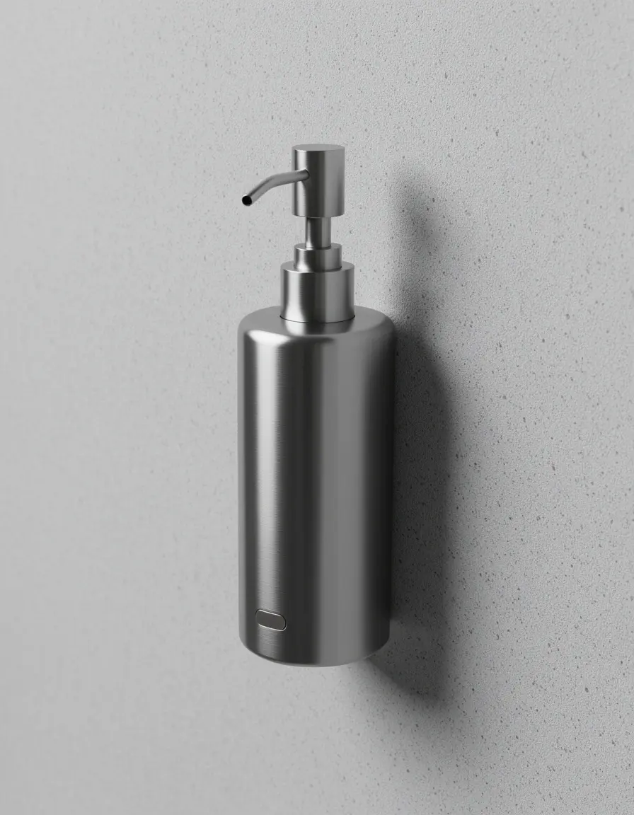 Dispensador de jabón de acero inoxidable montado en pared de cocina