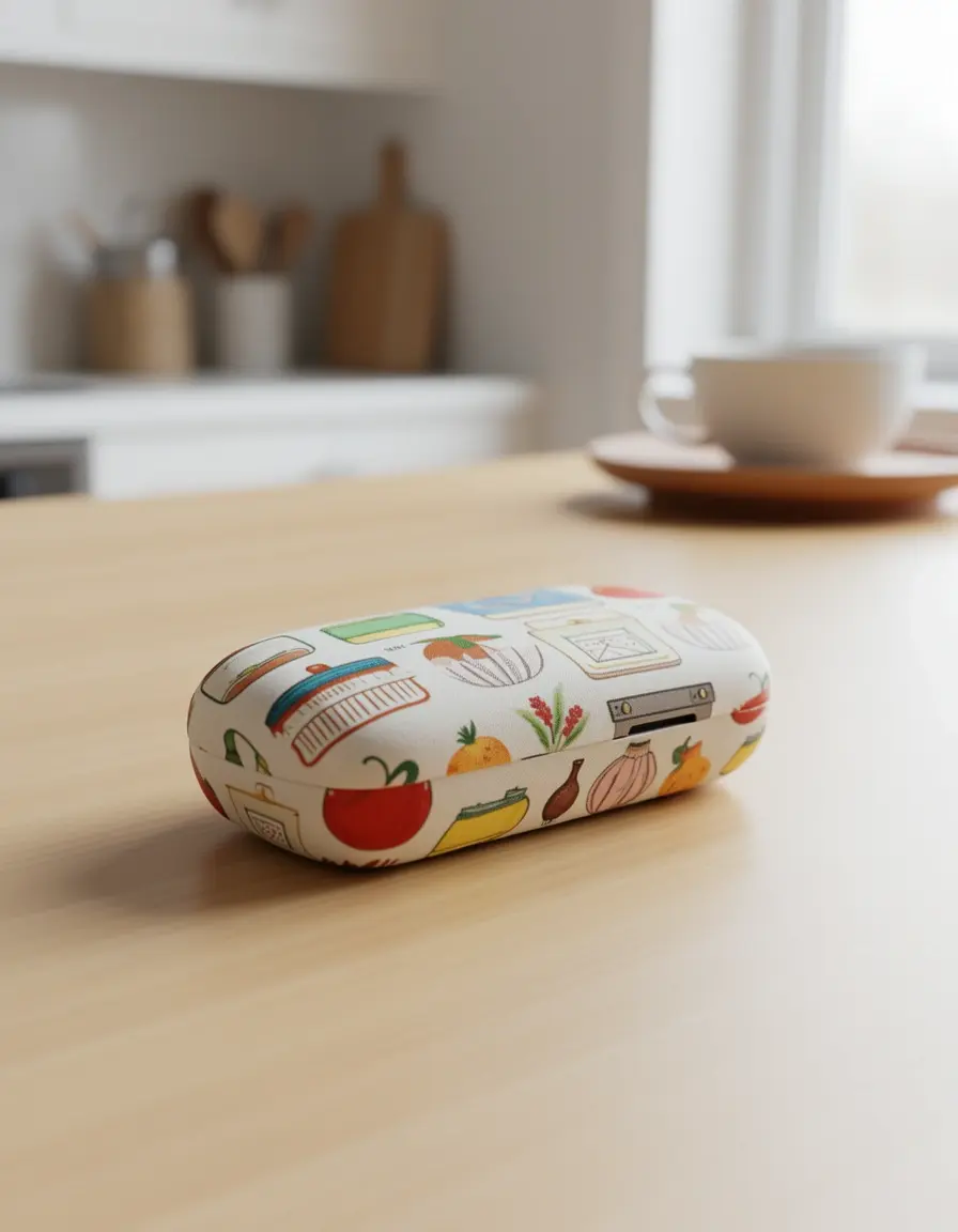 Funda suave para gafas con estampado culinario