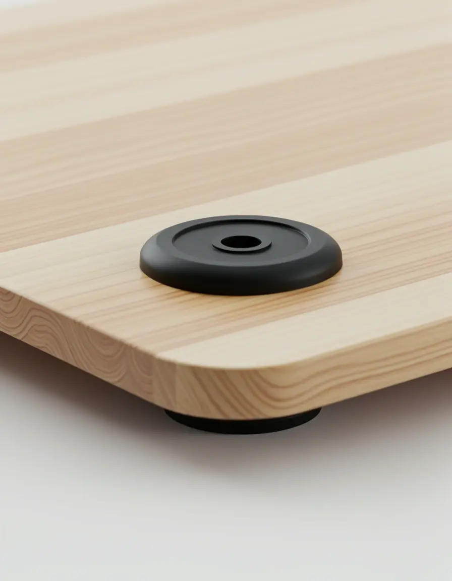 Pies de goma para estabilizar tablas sobre la mesada de madera