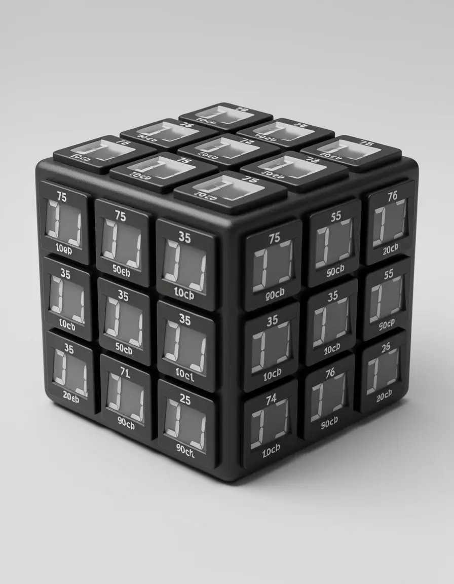 Temporizador digital en forma de cubo con múltiples lados de tiempo