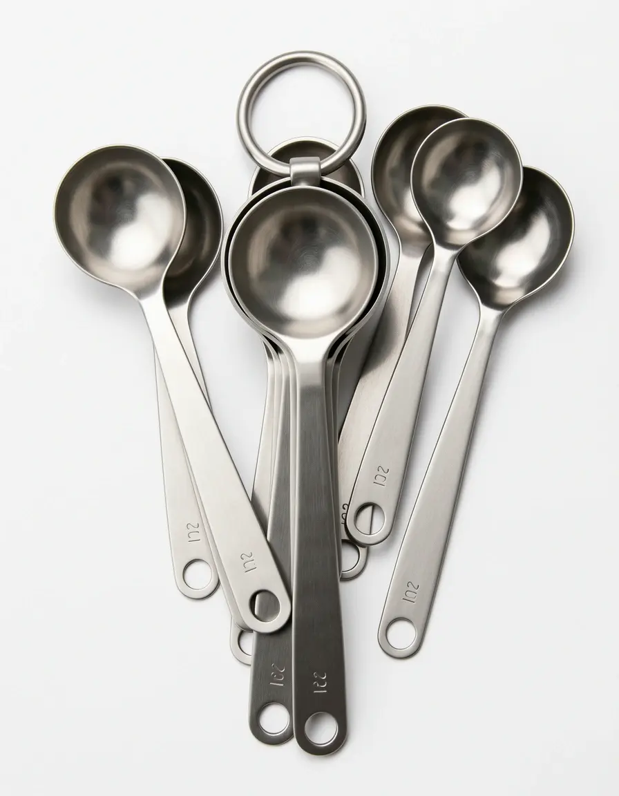 Set de cucharas medidoras de acero inoxidable anidadas