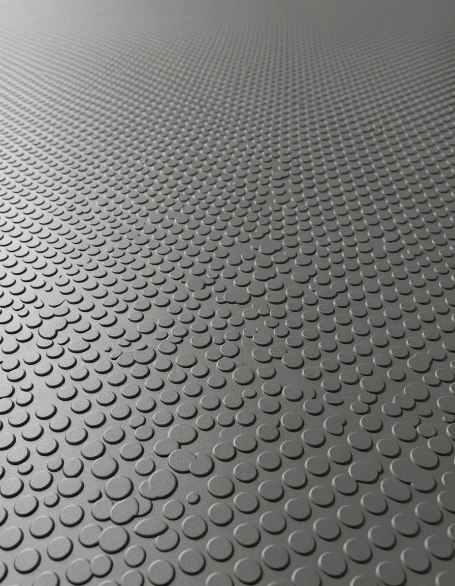 Alfombra de vinilo acolchada anti fatiga con patrón decorativo en el suelo de la cocina