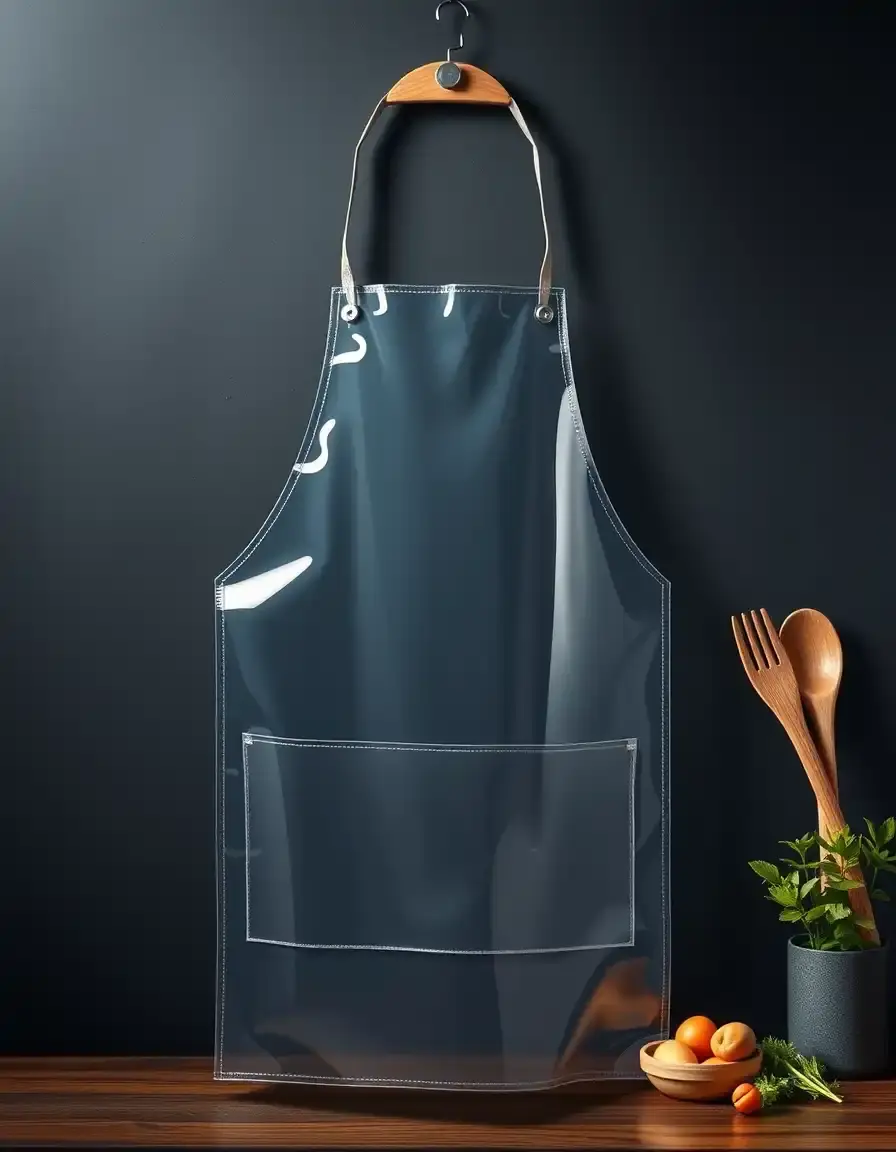 Delantal de vinilo transparente e impermeable para proteger la ropa al cocinar