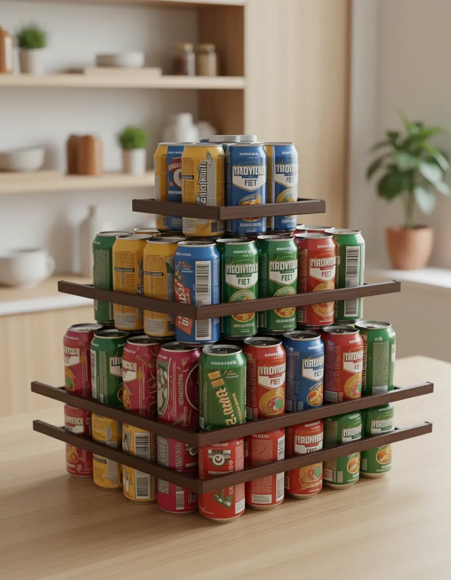 Dispensador de latas por gravedad para alacenas