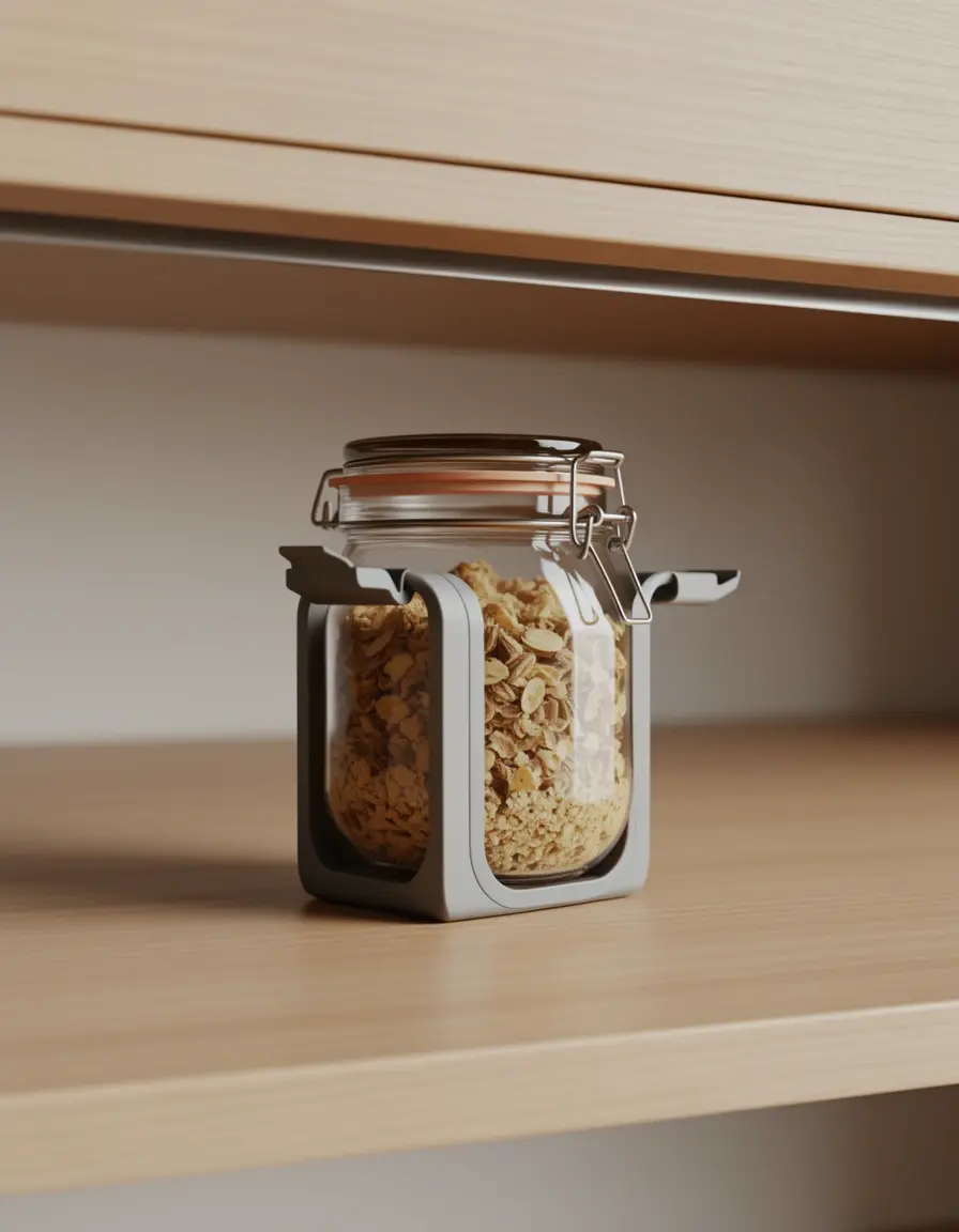 Abridor de frascos bajo gabinete para facilitar la cocina