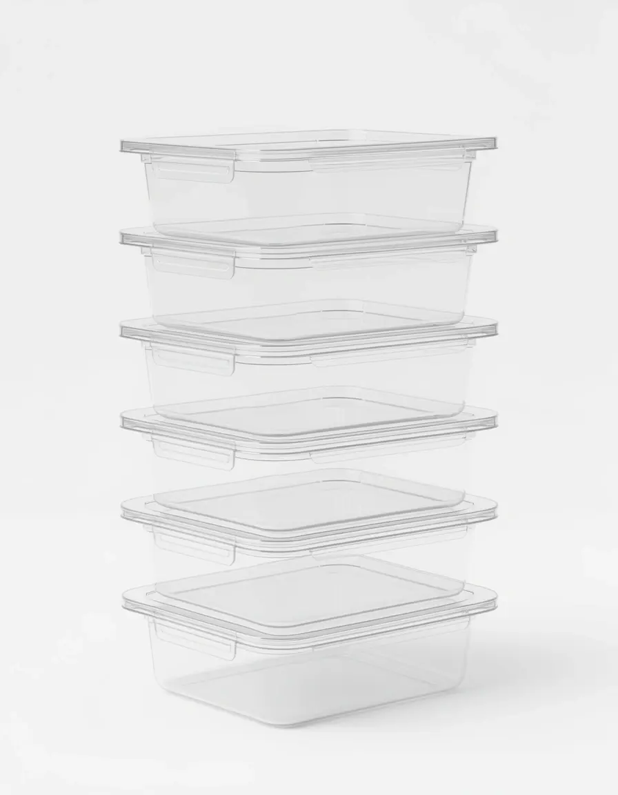 Contenedores apilables de acrílico transparente para organizar armarios cocina