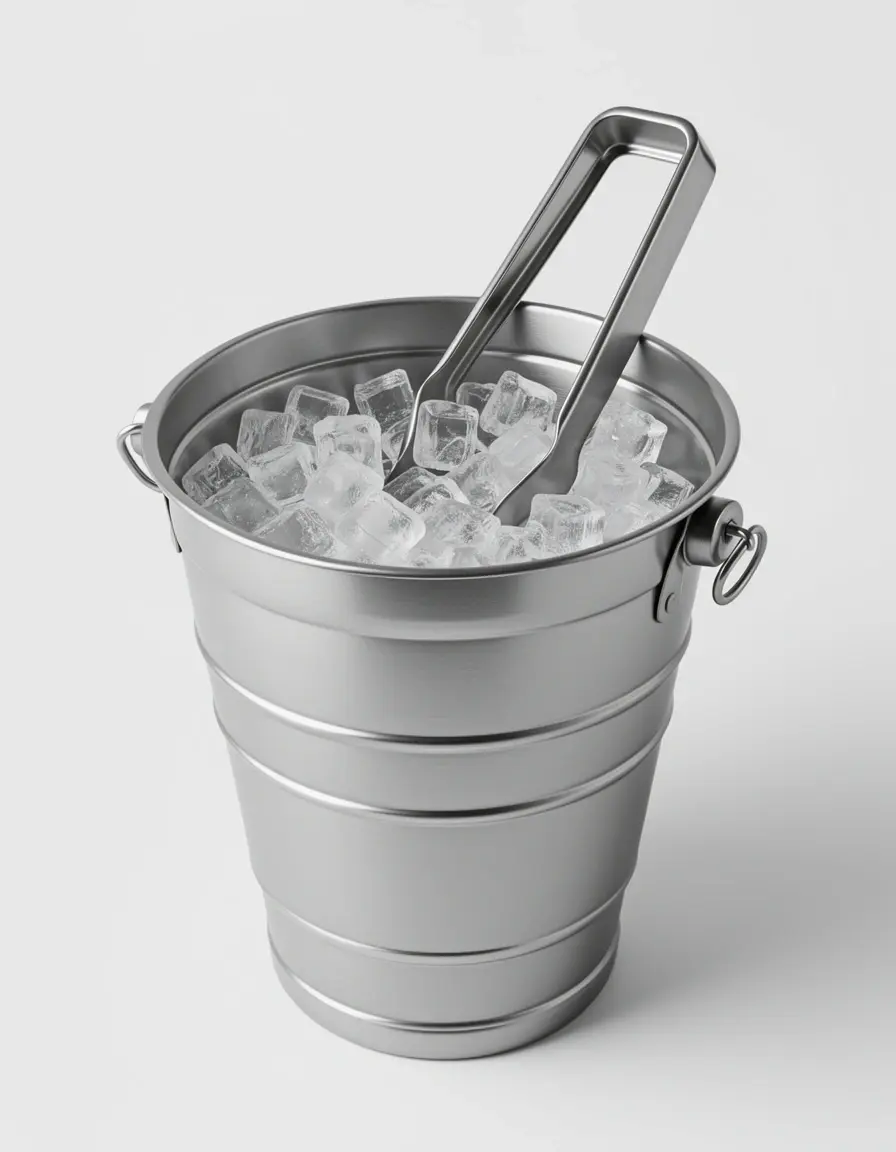Cubo de hielo de doble pared con pinzas para barra de cocina