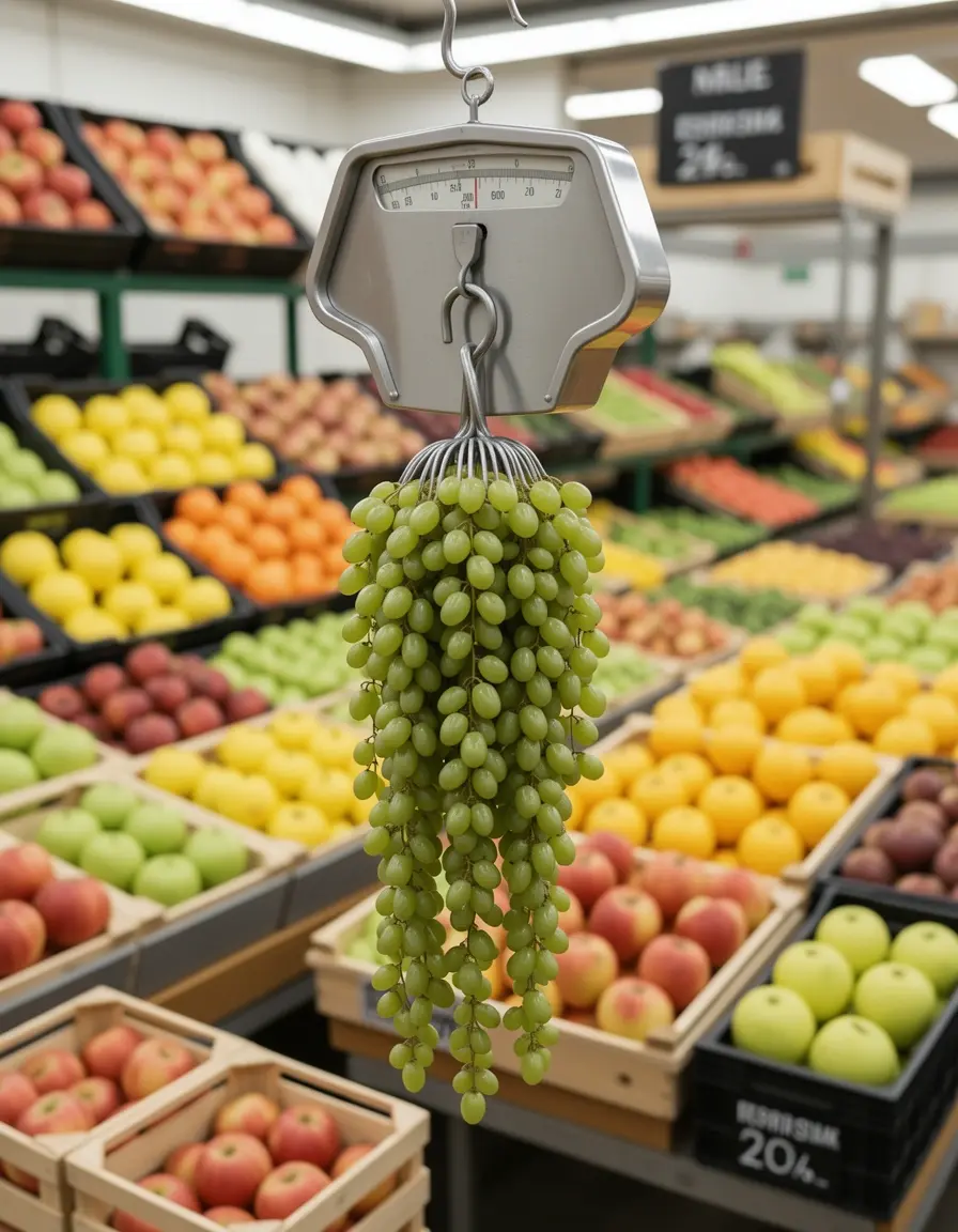 Báscula de gancho colgante para pesar frutas y verduras