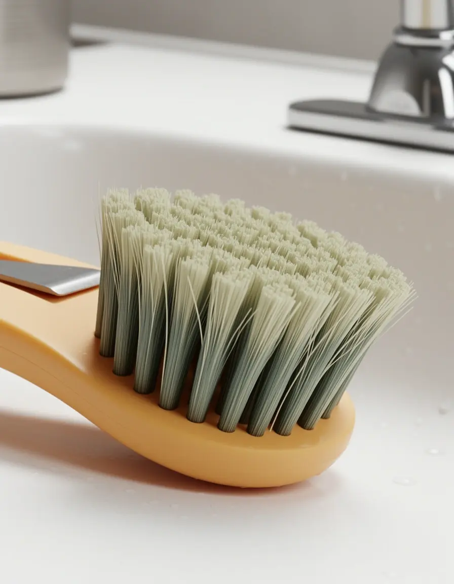 Cepillo de limpieza ergonómico para fregadero con rascador