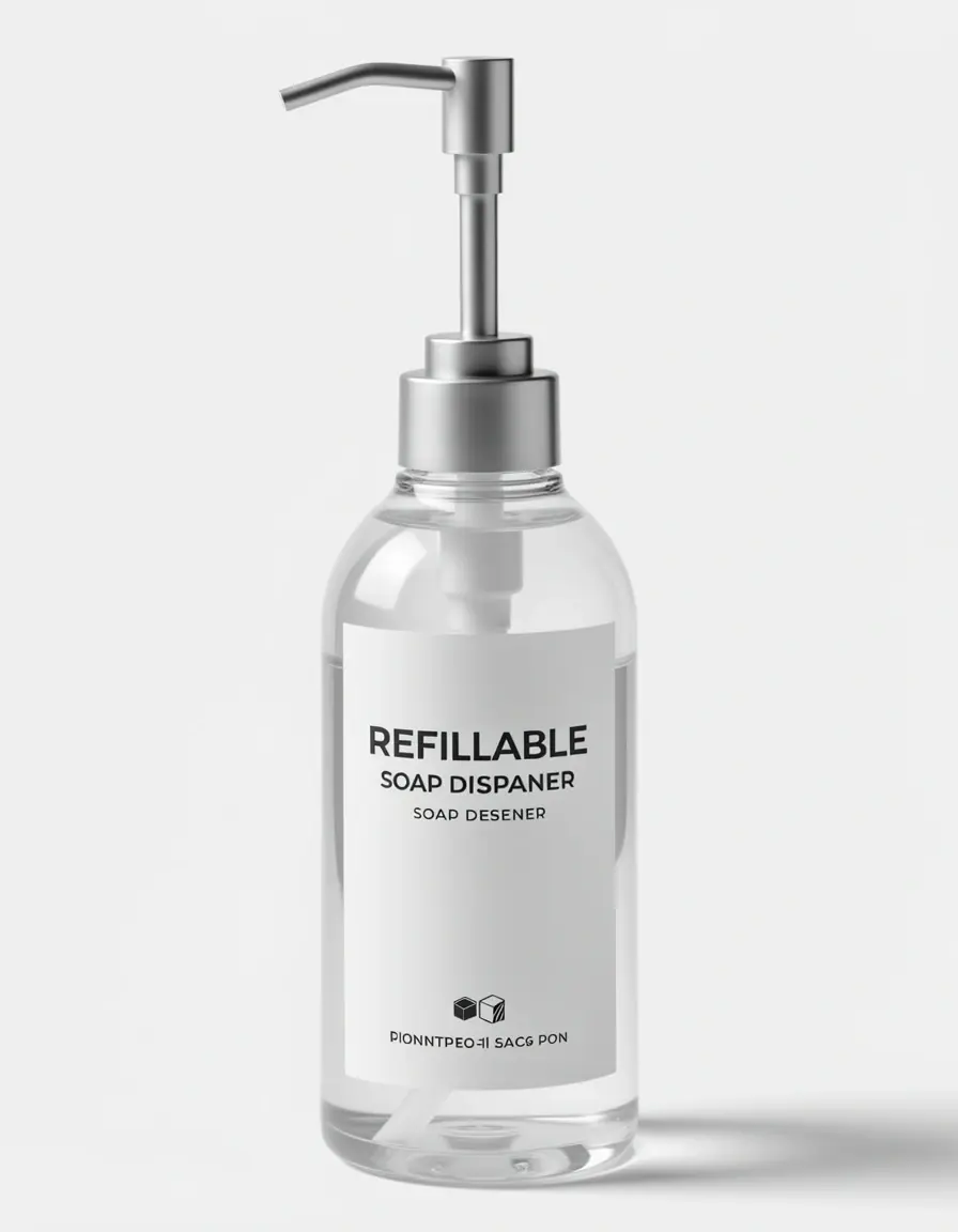 Botella dispensadora de jabón recargable de diseño moderno